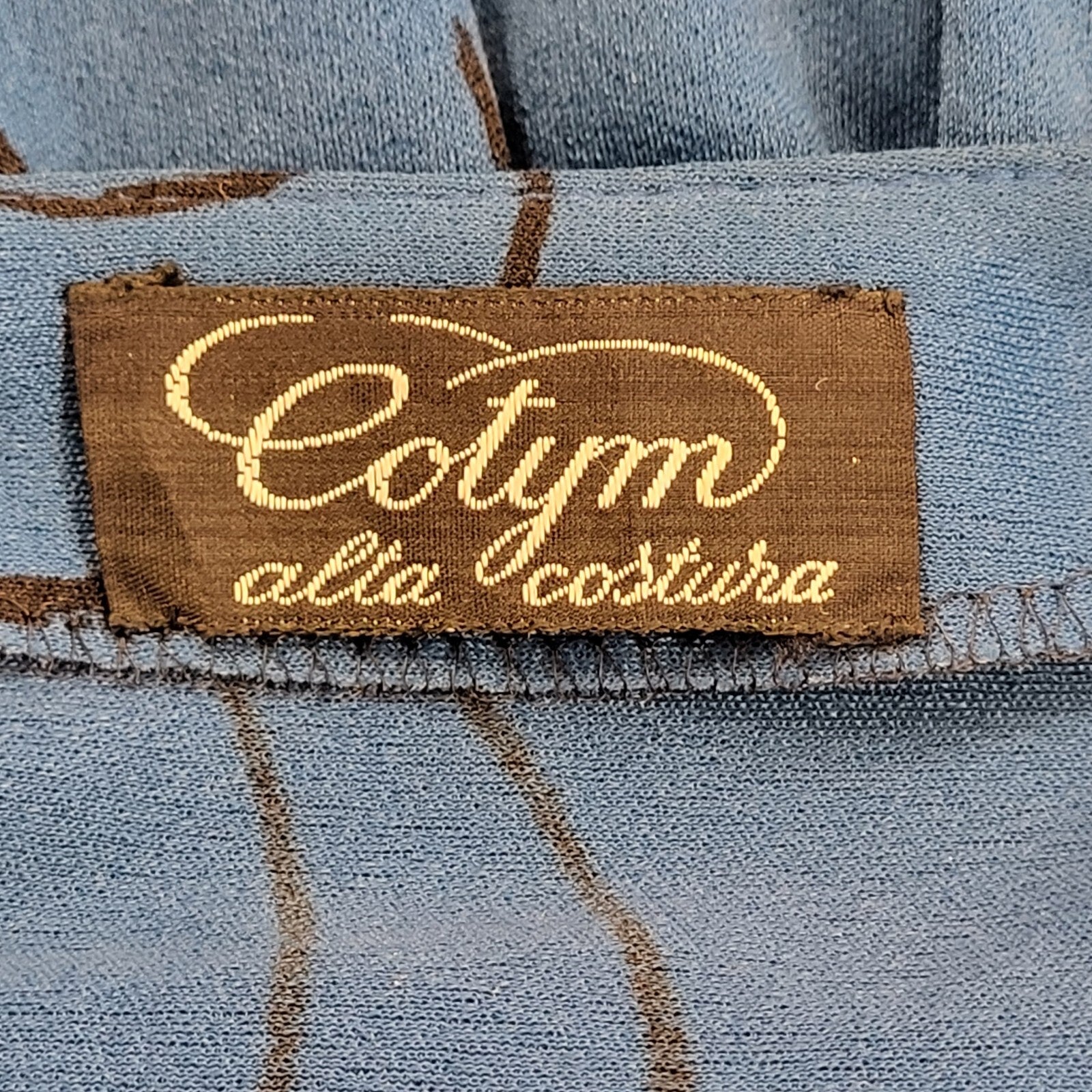 Cotym 80s Vintage Blue V-Neck Party Dress Women's 12/14