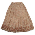 80's Vintage Beige Diamond Patterned Pleated Skirt Women's 8/10