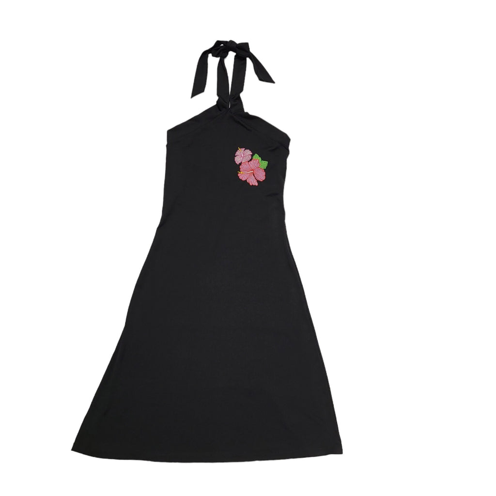 Moda Accion Black Y2k Sleeveless Halter A-Line Dress Uk Women's Size M