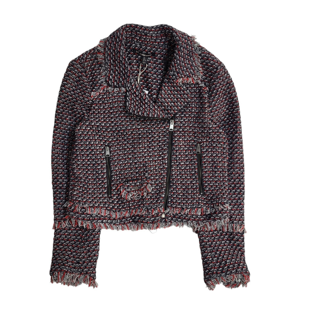 Zara Red & Blue Modern Full Zip Collared Jacket BNWT UK Women's Size L