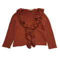 Minuet Vintage 90's Red Ruffle Front Cardigan UK Womens Size 14