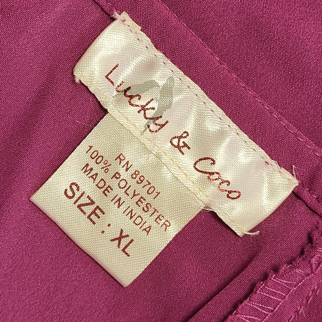 Lucky & CoCo Vintage 90's Purple Ruffle Midi Skirt Womens UK XL W32