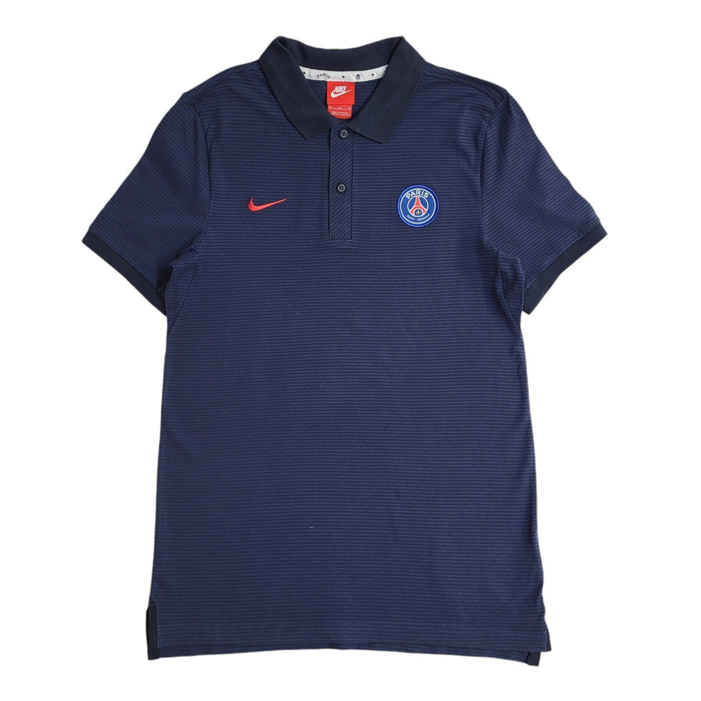 Nike Y2K Blue Stripe Paris Saint Germain Short Sleeve Polo T- Shirt Men's Size M