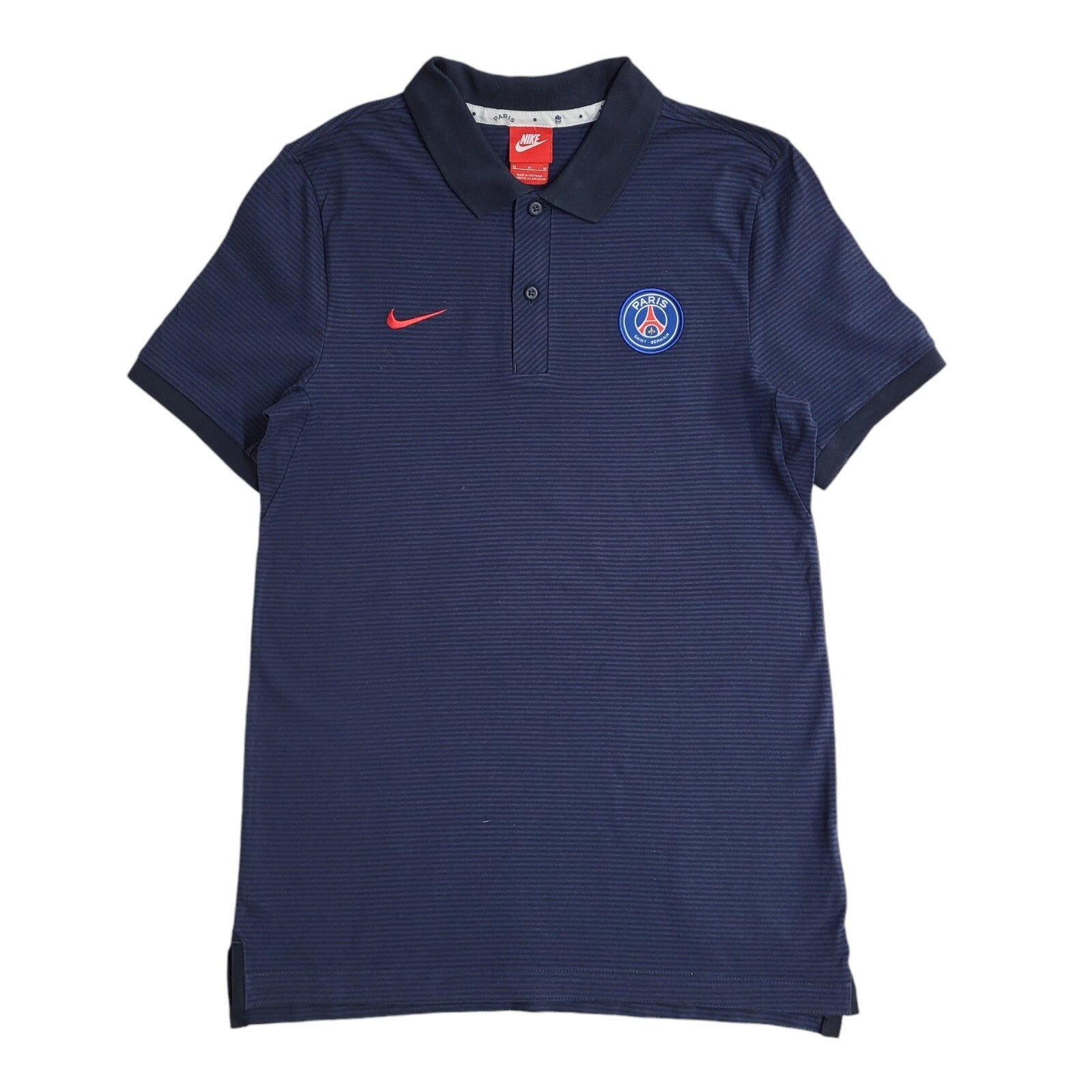 Nike Y2K Blue Stripe Paris Saint Germain Short Sleeve Polo T- Shirt Men's Size M