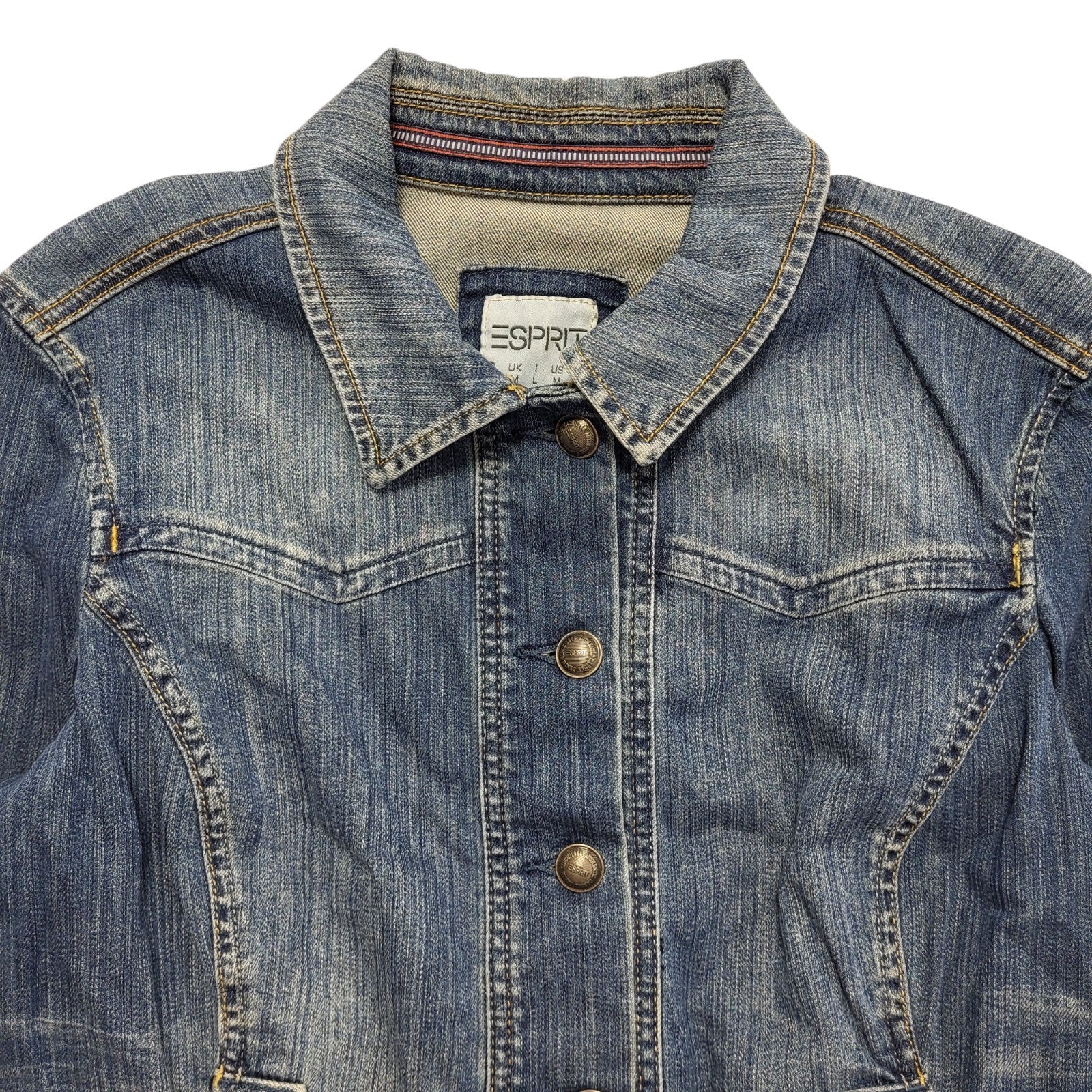 Esprit Dark Blue 90s Vintage Button Denim Jacket Uk Women's Size M