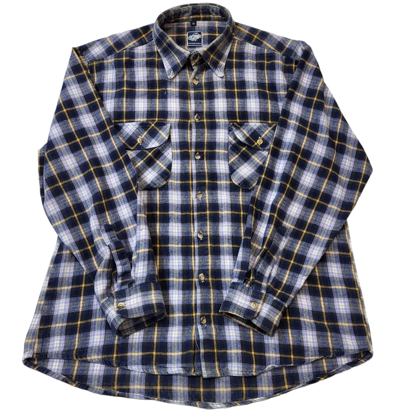 Pachakamak 90s Vintage Checked Long Sleeve Shirt Men's Size M/L