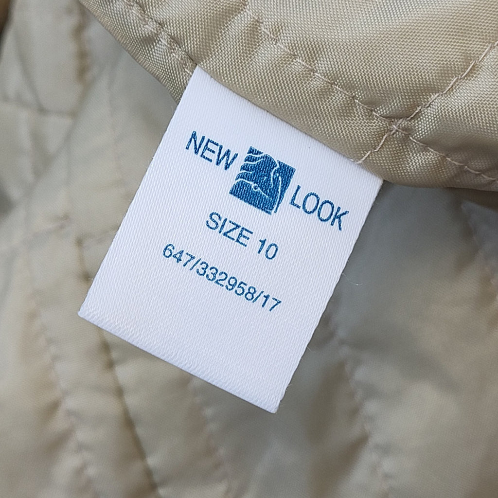 New Look 90s Vintage Beige Faux Fur Penny Lane Style Coat Uk Women's 10