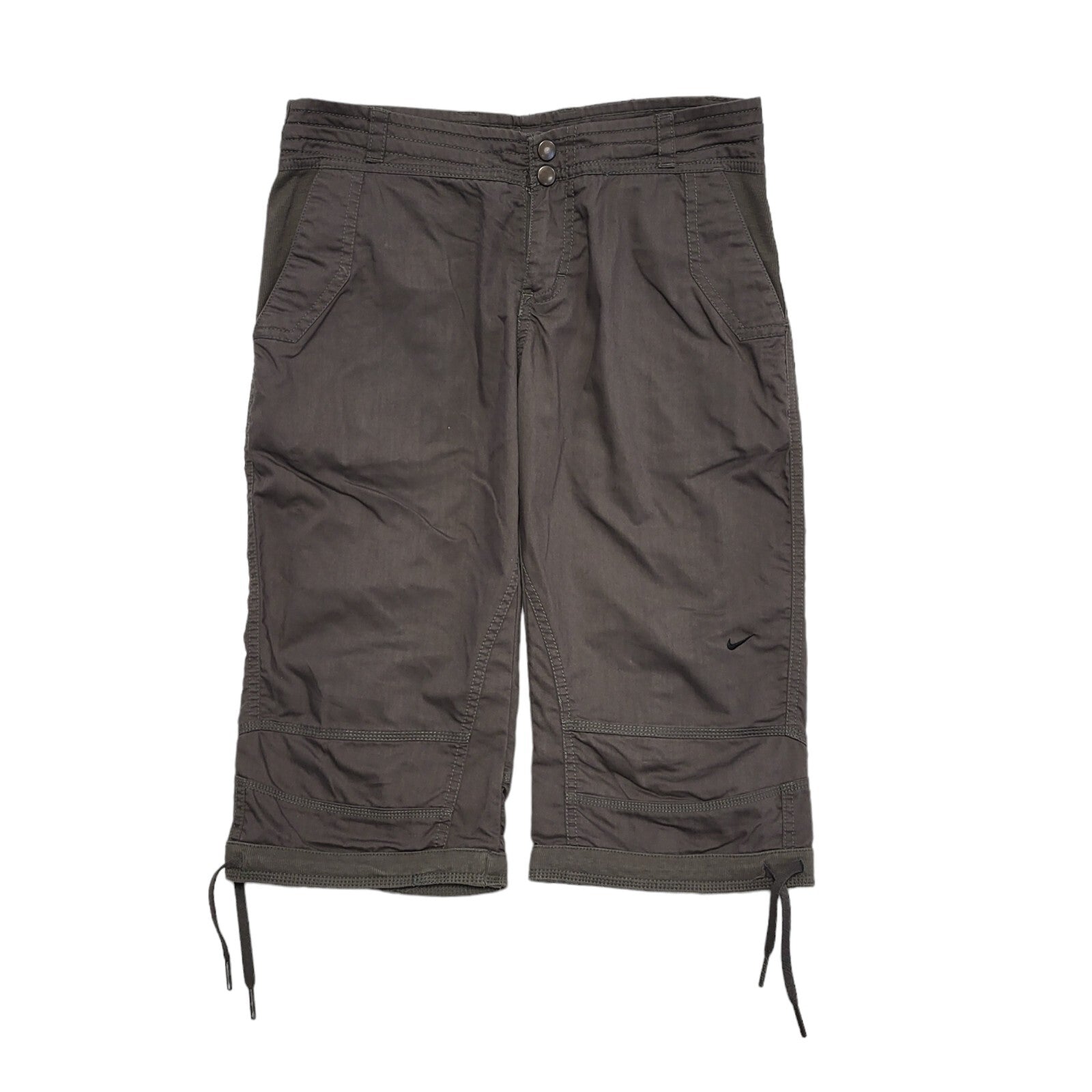 Nike Dri-Fit Y2K Vintage Brown/Grey 3/4 Length Shorts Women's Size 6 W28