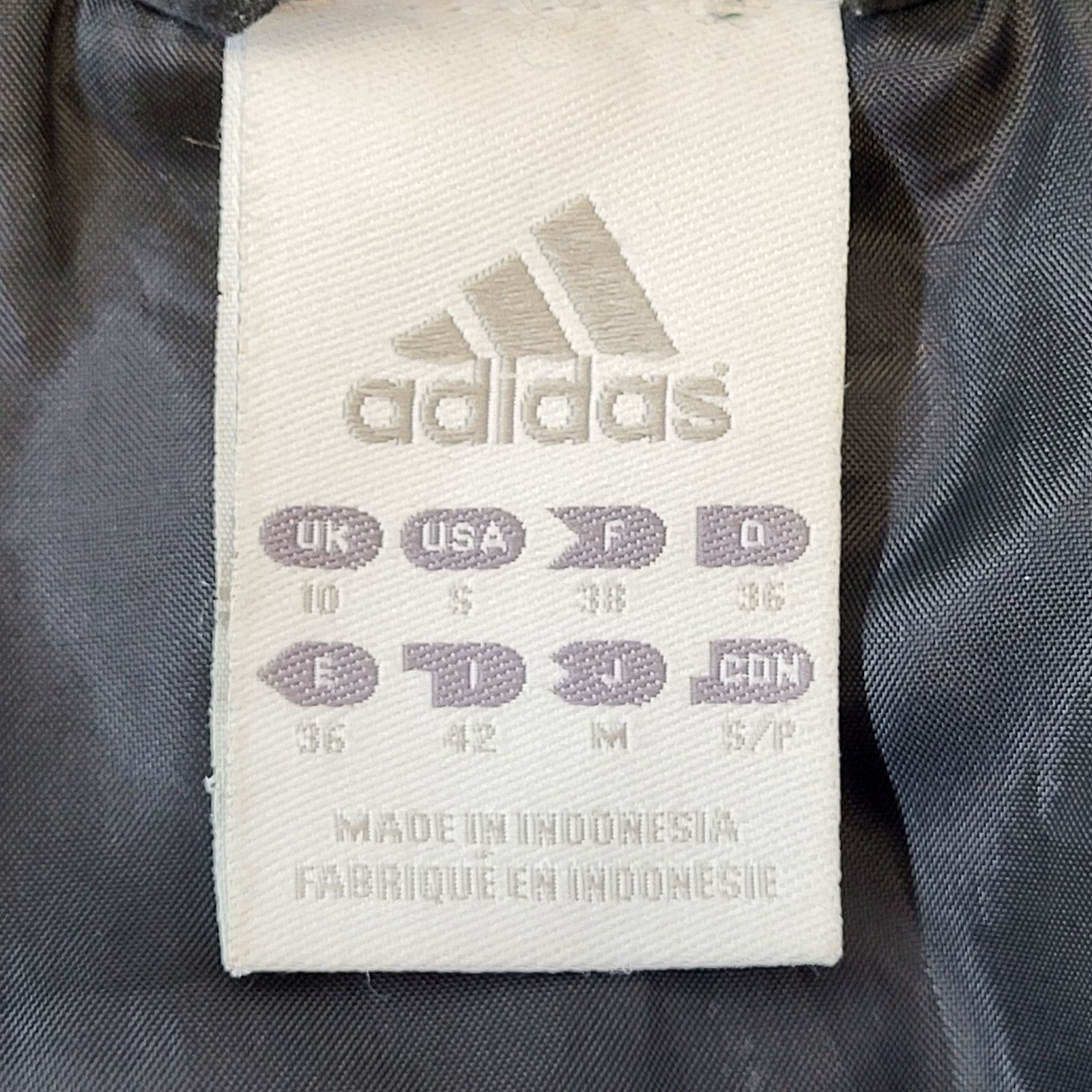 Adidas Y2K Vintage Black Zip Up Sports Jacket Women's Size 10