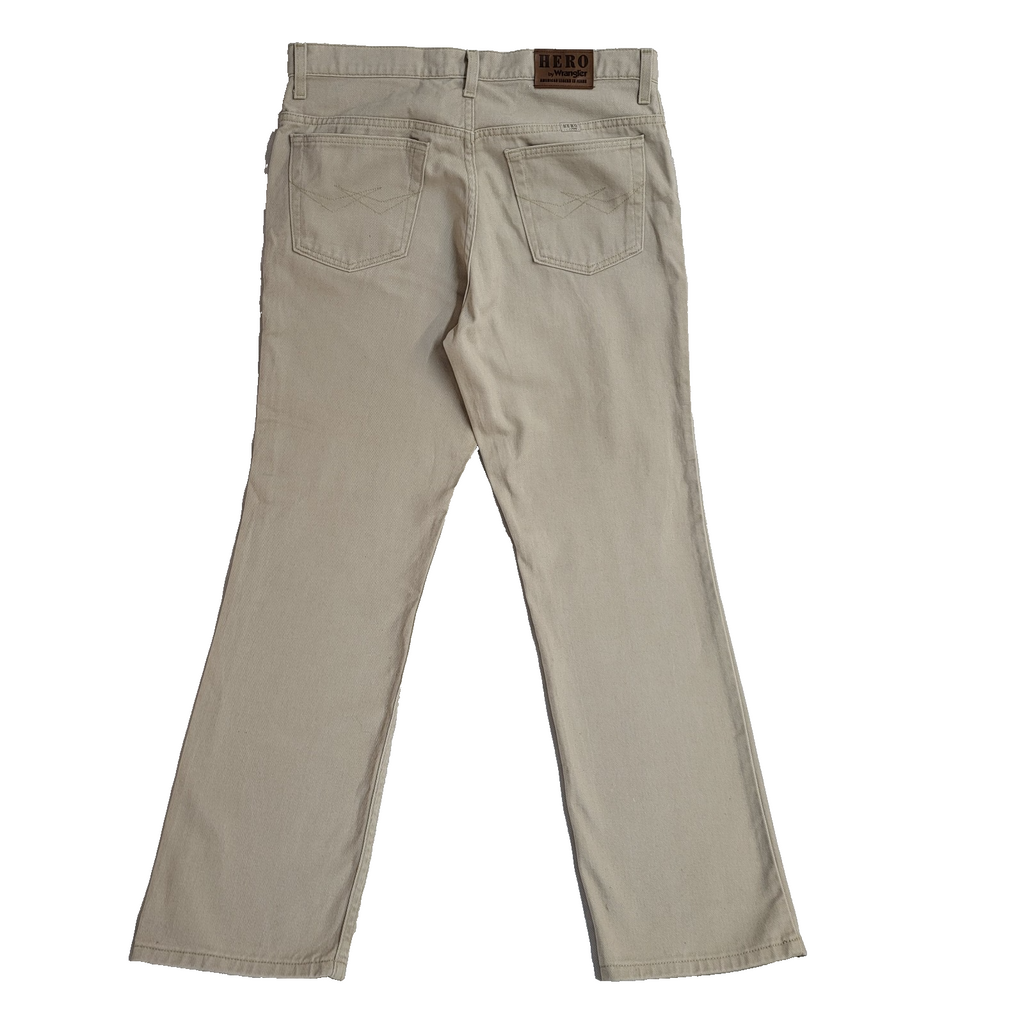 Wrangler Hero Y2K Vintage Beige Straight Denim Jeans Men's Size XL W36 L32