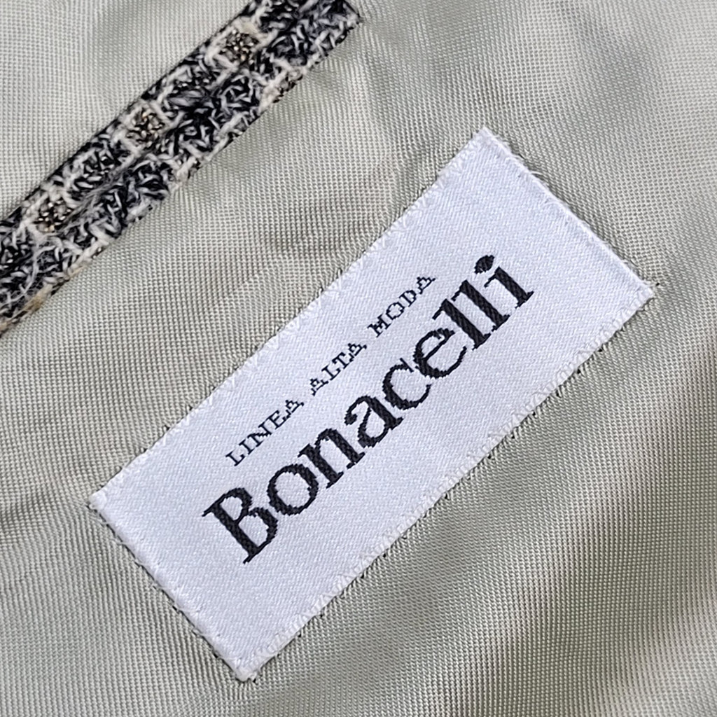 Bonacelli 90s Button Grey  & Beige Vintage Suit Blazer Jacket Men's Size M