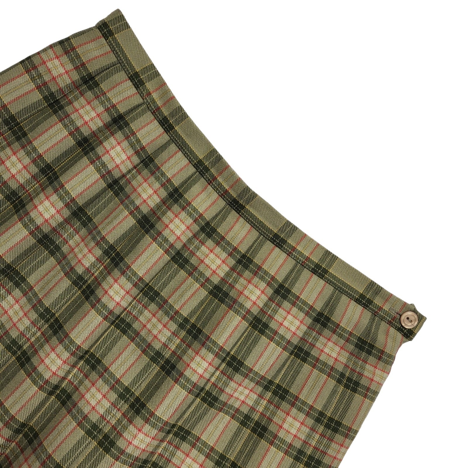 Eastex Vintage 90's Green Red Check Short Pleated Skirt Uk Women's Size 14 W32