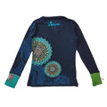 Desigual Y2K Navy Blue Floral V-Neck Jumper Vintage Women's Medium