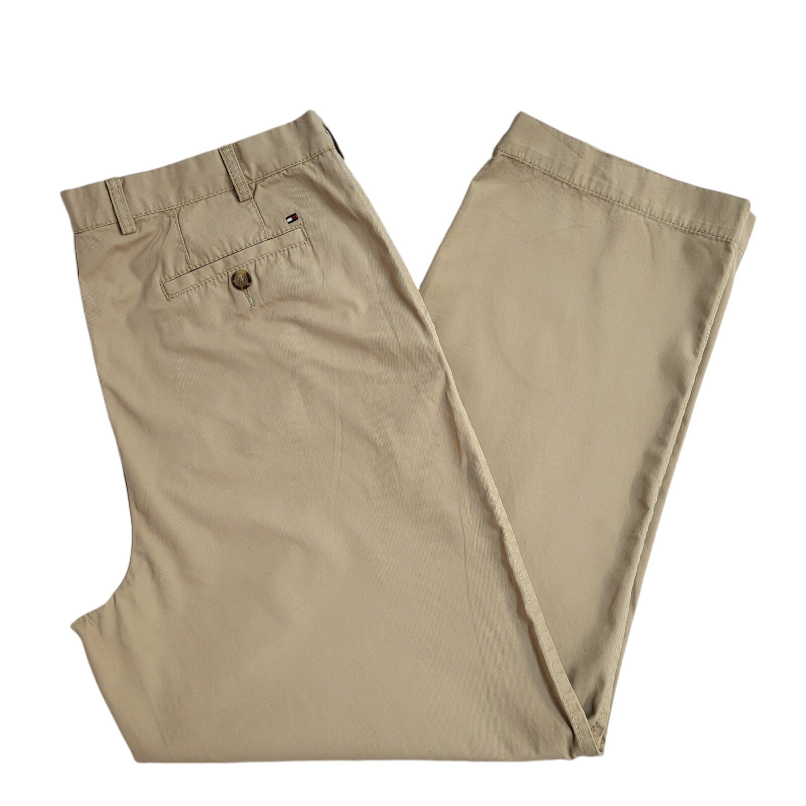 Tommy Hilfiger 90s Vintage Beige Straight Chino Trousers Uk Men's 3XL W40 L32
