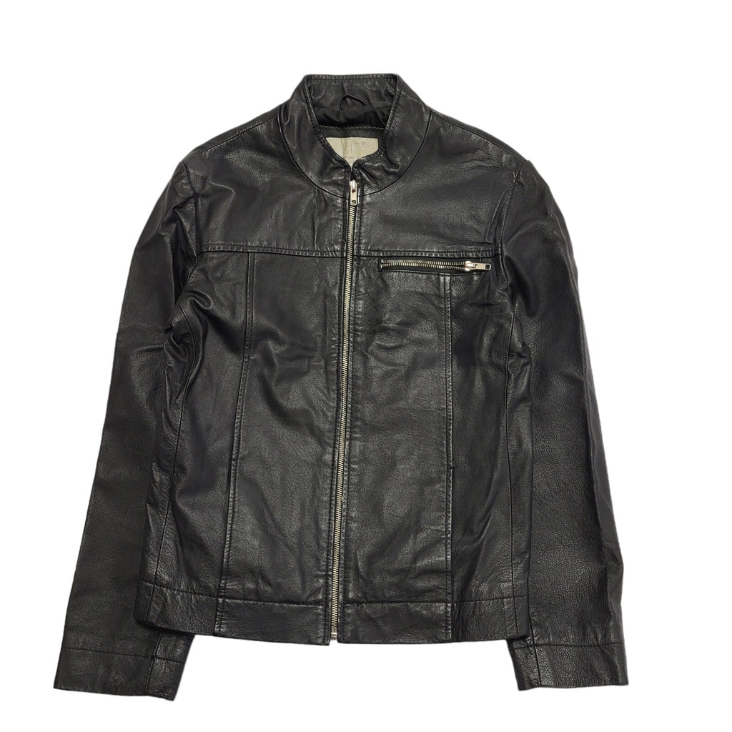 Kit 90s Black Zip Up Leather Jacket Uk Women's Size 10