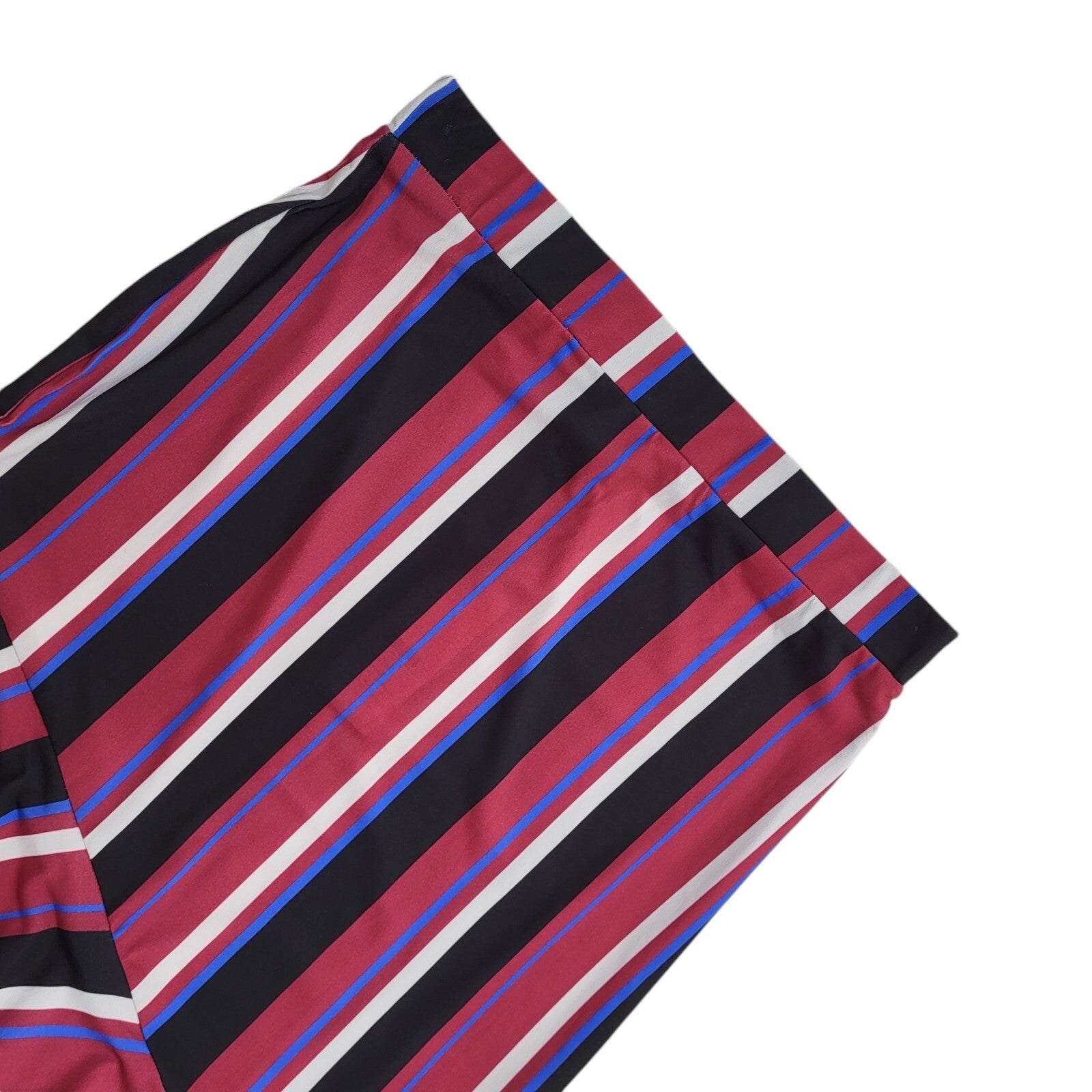 Lipsy Y2K Multicolour Asymmetrical Striped Ruffle Midi Skirt Women's Size 14 W32