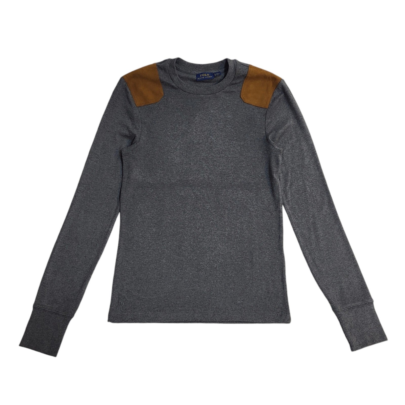 Polo Ralph Lauren Y2K Grey Round Neck Long Sleeve Jumper Men's UK Size L