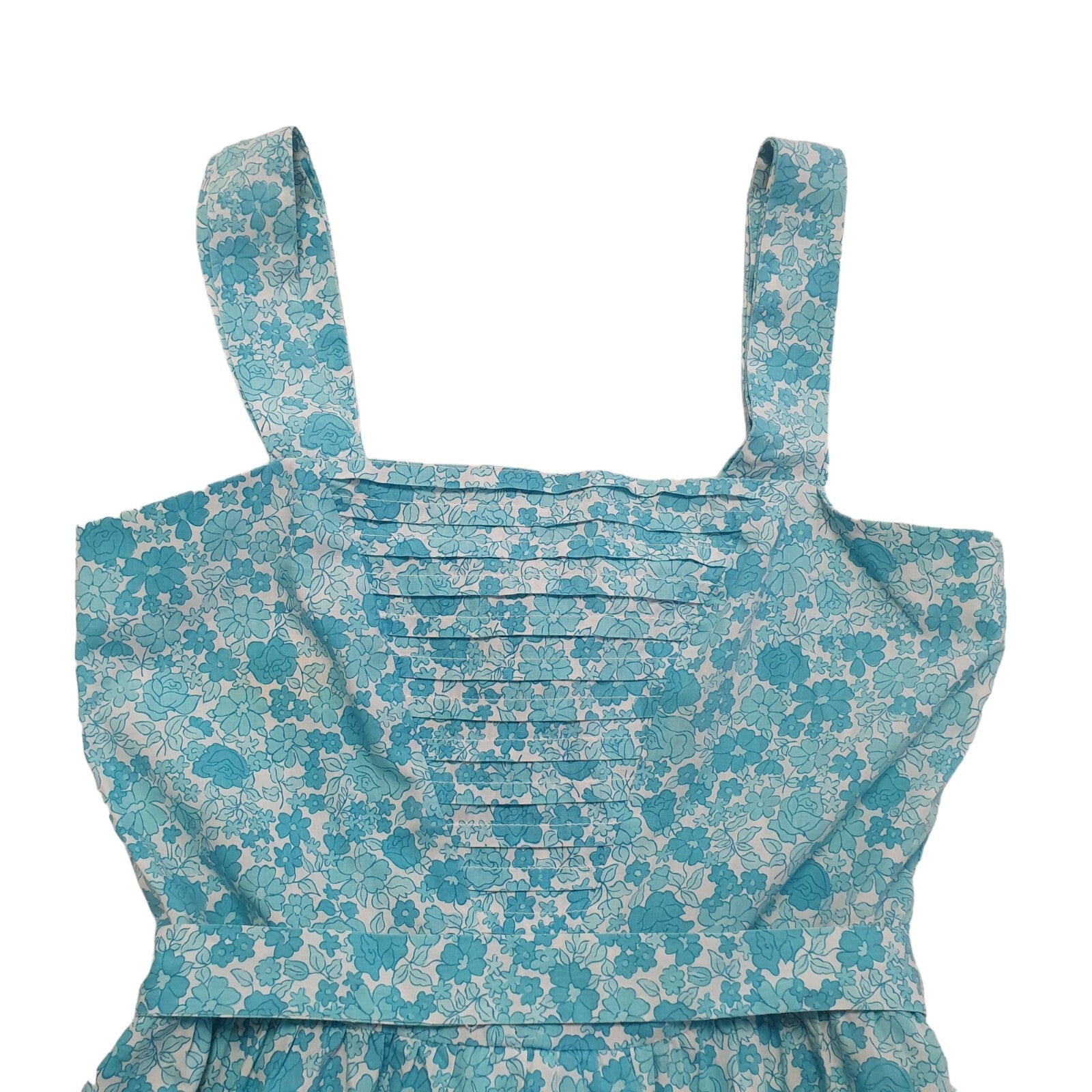Suntanner Vintage 90s Blue & White Floral Summer Dress Womens UK Size 8