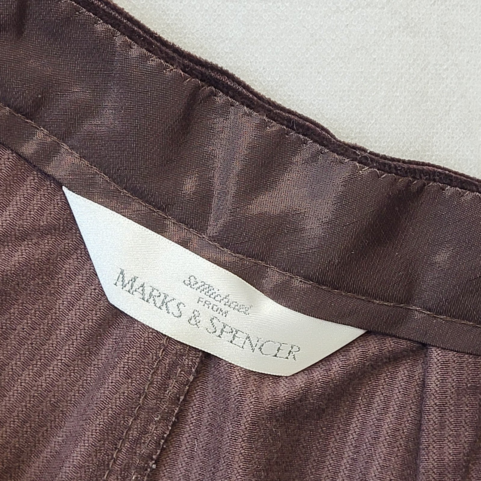 St Michael 90s Brown Corduroy Trousers With Foot Strap Womens UK12 W27 L27