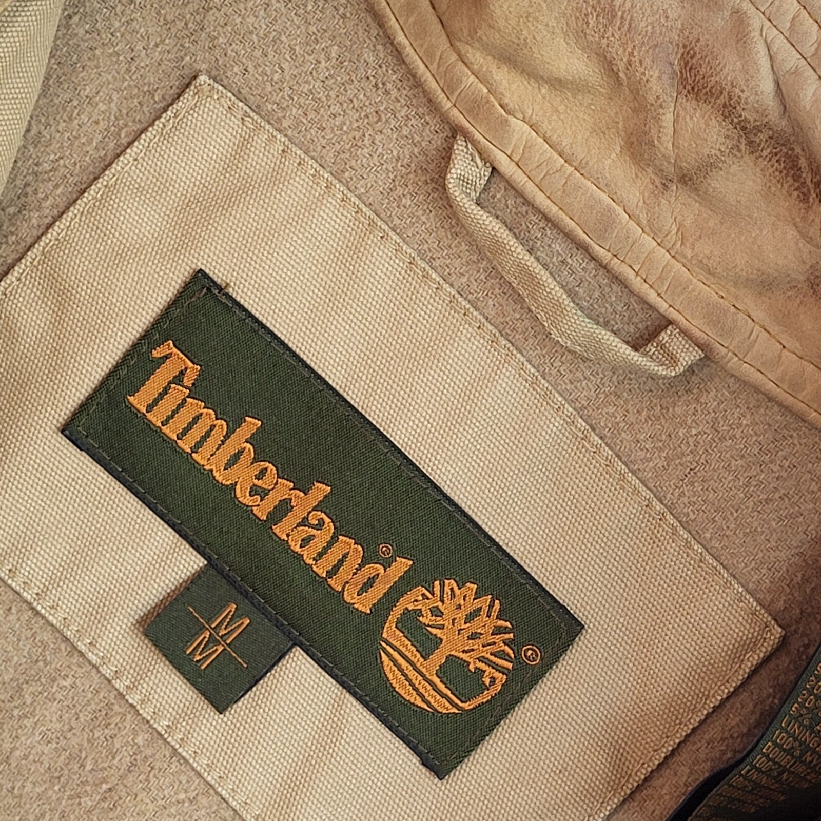 Timberland Vintage Y2k Beige Bomber Jacket Uk Men's Size M