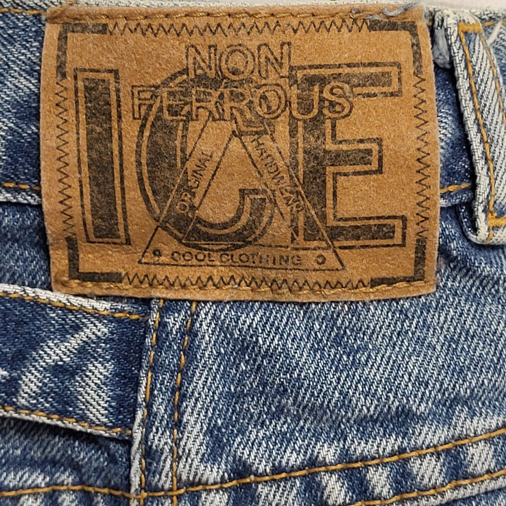 Ice 90s Vintage Blue Acid Wash Denim Mini Skirt Uk Women's Size XS W24