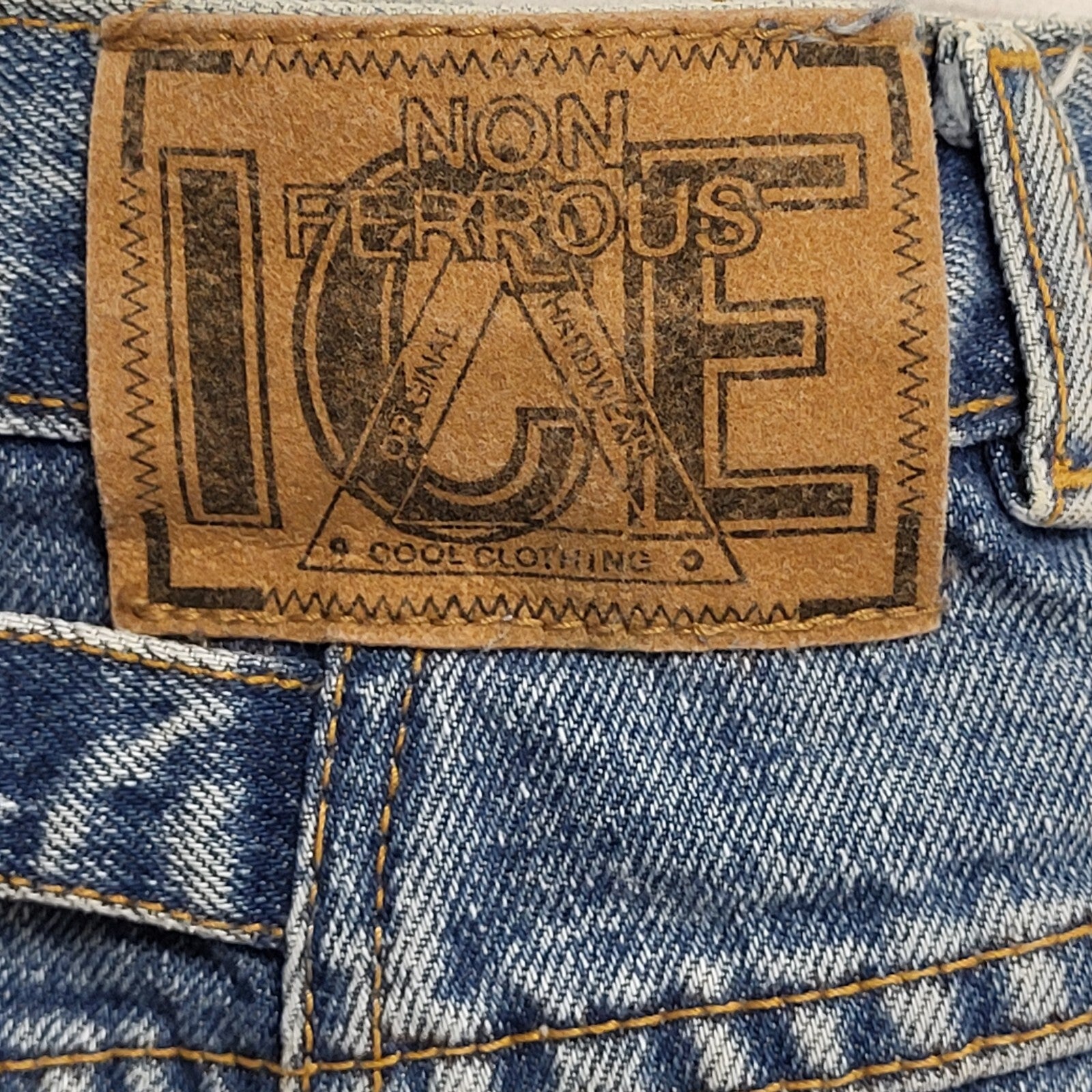 Ice 90s Vintage Blue Acid Wash Denim Mini Skirt Uk Women's Size XS W24