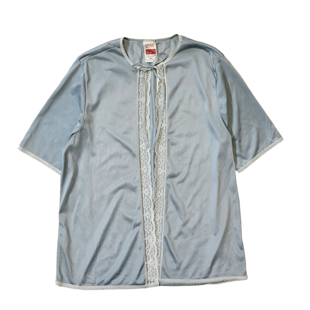 St Michael M&S 70s Vintage Light Blue Night Shirt Women's UK 6 Eu 34