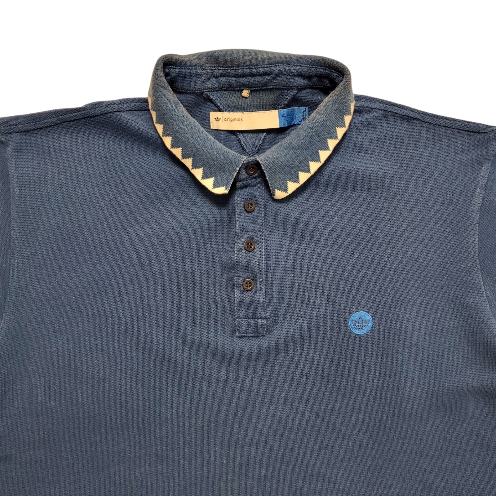 Adidas Vintage 90's Blue Sports Short Sleeve Polo Top Mens UK L