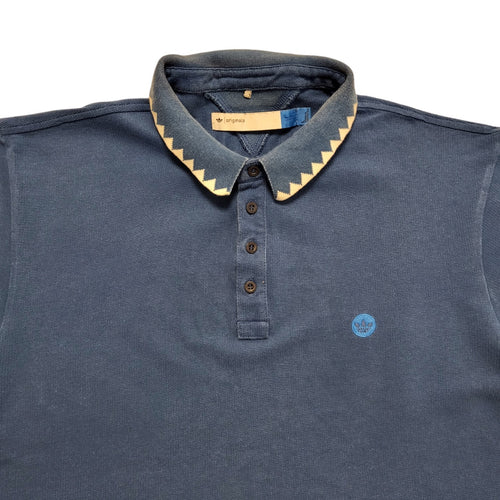 Adidas Vintage 90's Blue Sports Short Sleeve Polo Top Mens UK L