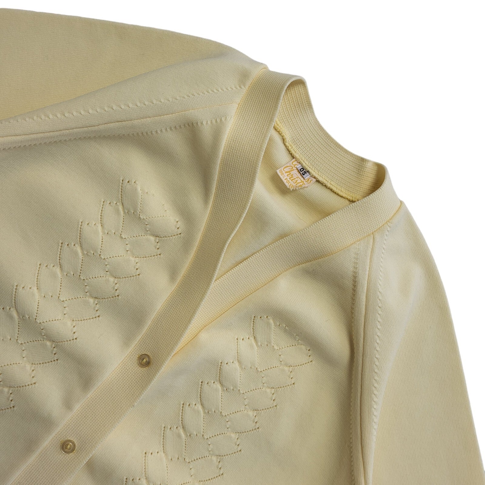 Countess 80's Yellow Short Sleeve Button Front Cardigan Womens UK 12