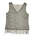 Prestige 90s Vintage Grey Sequin Vest Party Silk Top Women's UK Size 16