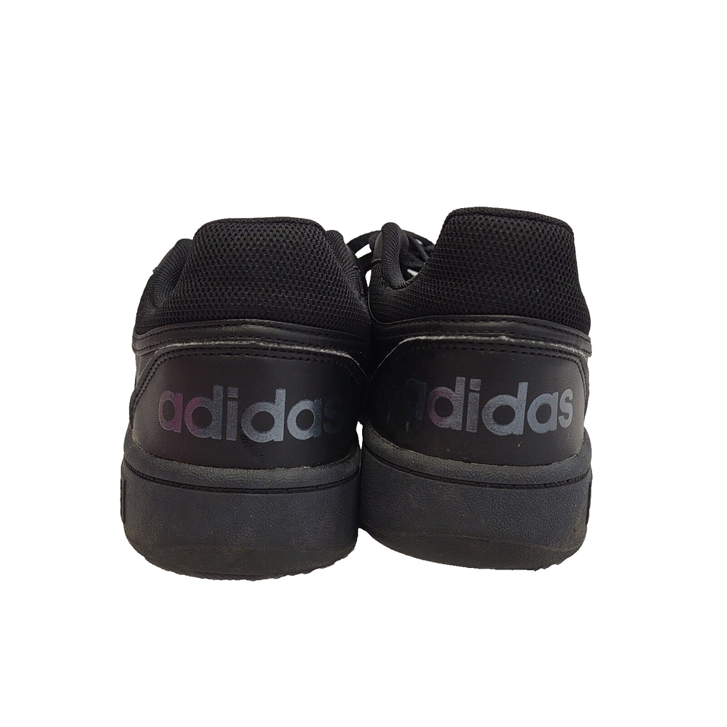 Adidas Hoops Black Lace-up Trainers Uk Kid's Size 5.5