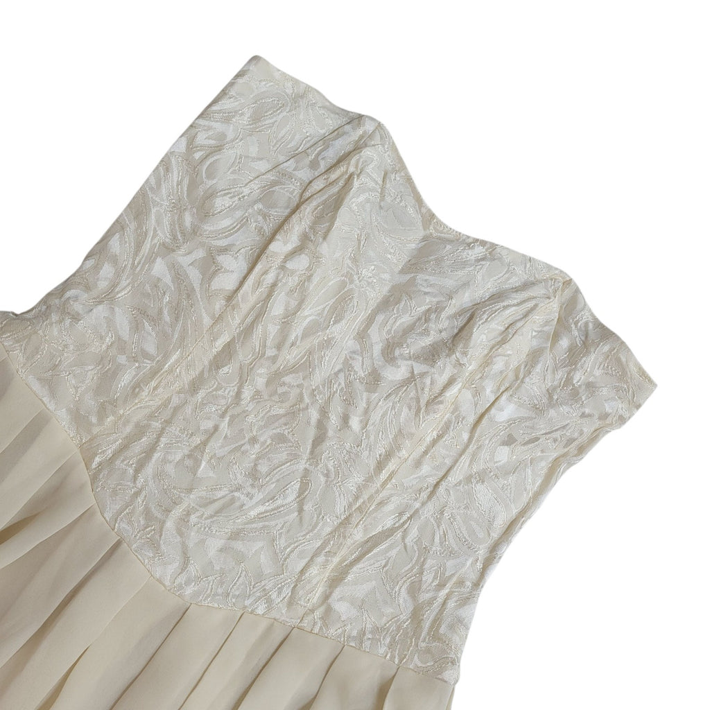Hamells Vintage 80's Cream Strapless A-Line Midi Dress Womens Uk 10