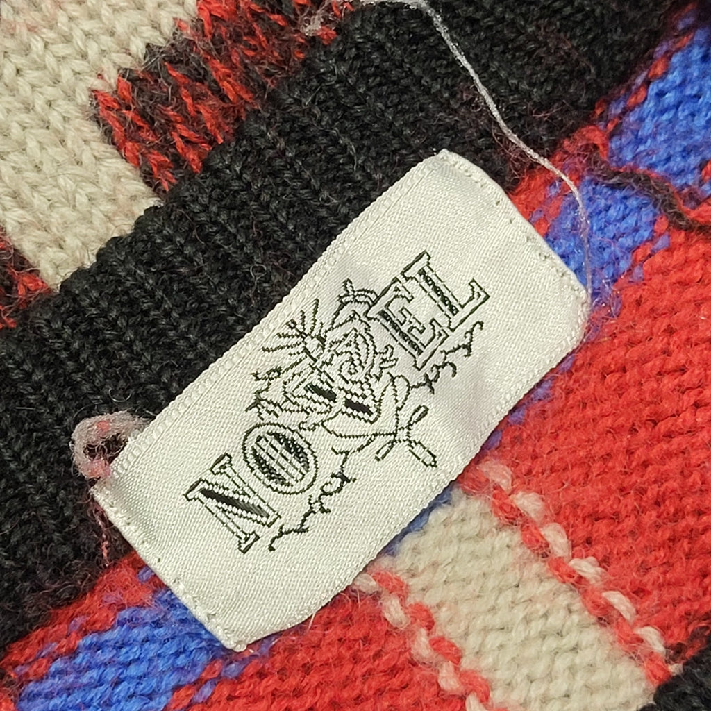 Novel Vintage 80's Black,Red & Blue Checked Jumper Womens UK Size 14