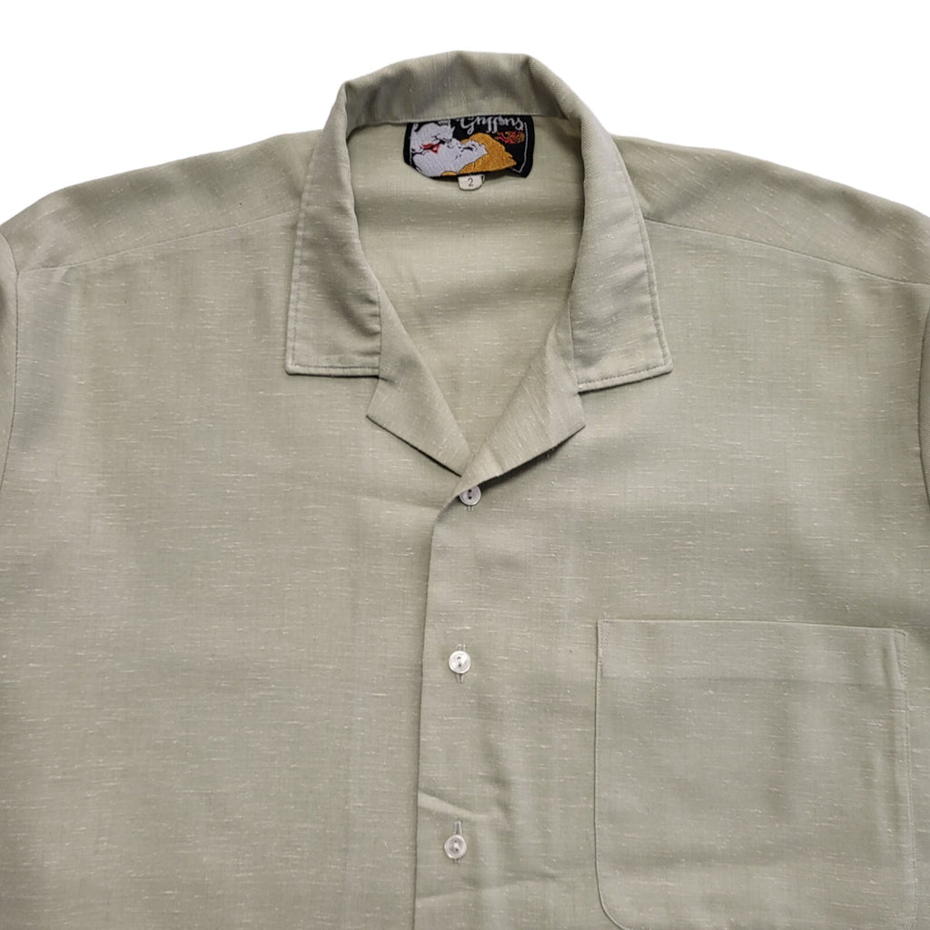 Griffins Vintage 70's Beige Long Sleeve Button Up Shirt Mens Size Medium