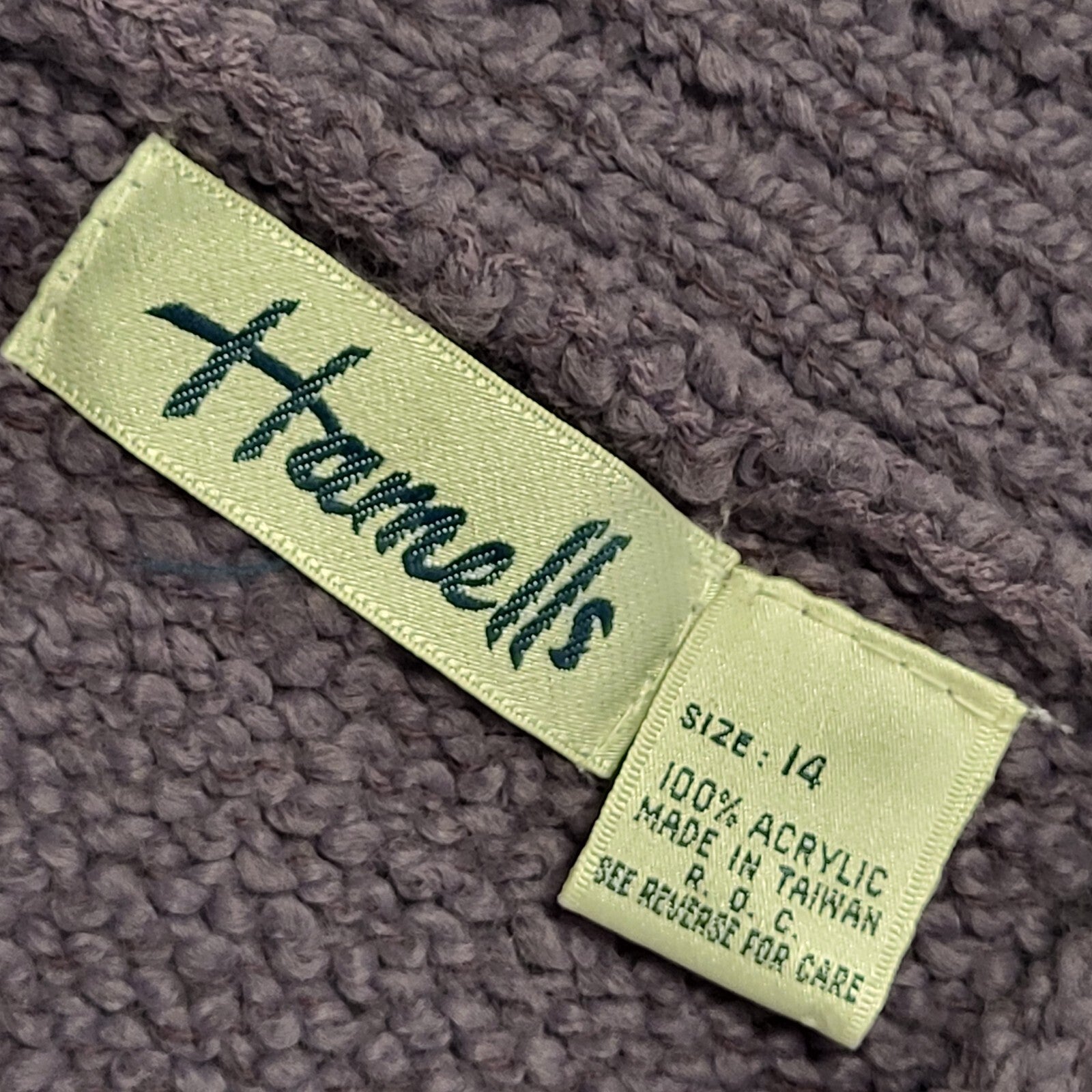 Hamells 80s Vintage Purple Acrylic Cardigan Uk Women's Size 14