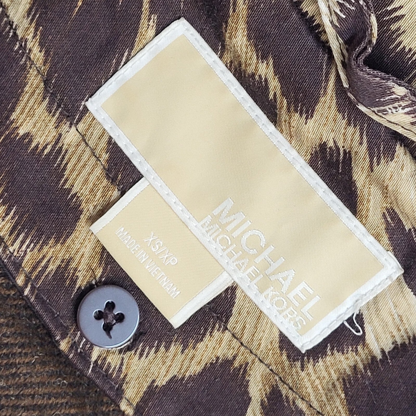 Michael Kors Vintage Y2k Brown Animal Print Coat Women's UK XS
