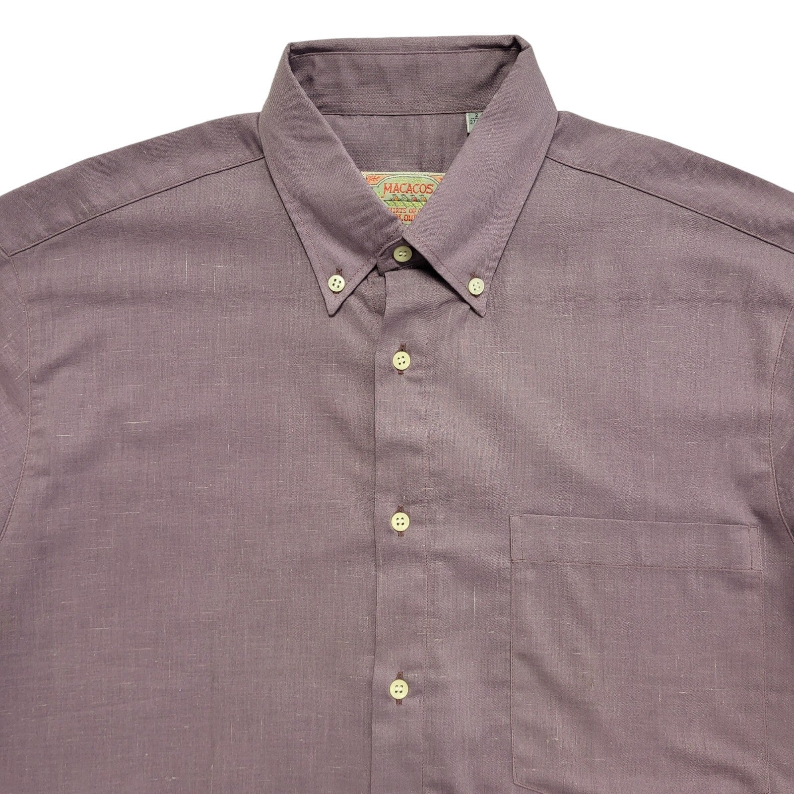 Macacos Vintage 90's Purple Short Sleeve Shirt Mens UK Size M