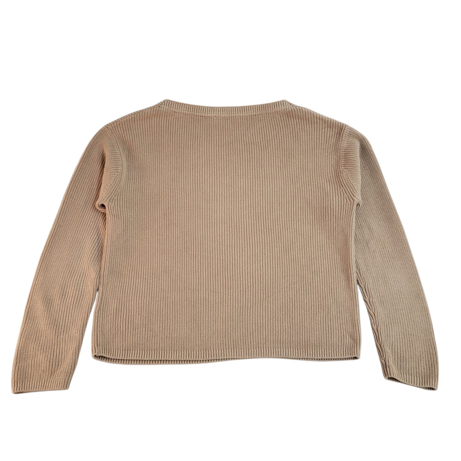 Tommy Hilfiger Jumper Over-sized Y2k Beige Round Neck UK Women's Size M