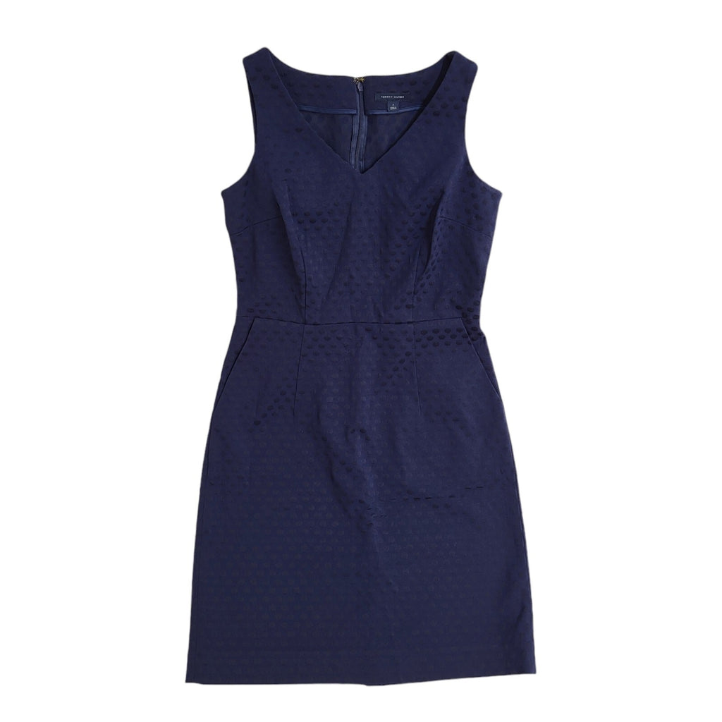 Tommy Hilfiger Blue Vintage Y2K Blue Spotted Knee Length Dress UK Women's Size S