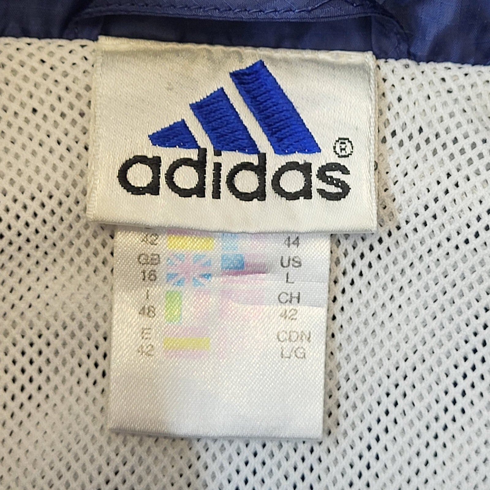 Adidas 90s Vintage Blue & White Lightweight Sports Jacket Women's Size 16