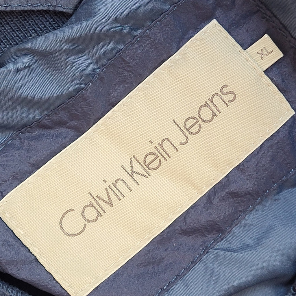 Calvin Klein Vintage Y2k Navy Blue Bomber Jacket Uk Men's Size XL