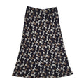 Laura Ashley 90's Black & Brown A-Line Floral Long Skirt Women's Size 14 W32