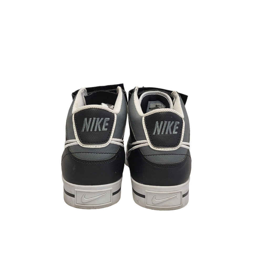Nike Black Grey Mid Top Leather Casual Trainers Uk Kid's Size 5.5