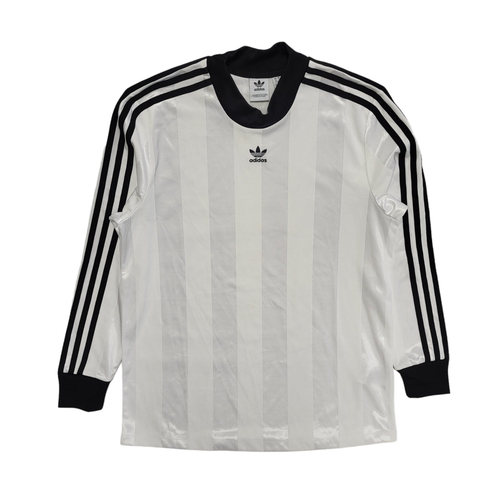 Adidas Vintage Y2K White Striped Long Sleeve T-Shirt Womens UK Size 10