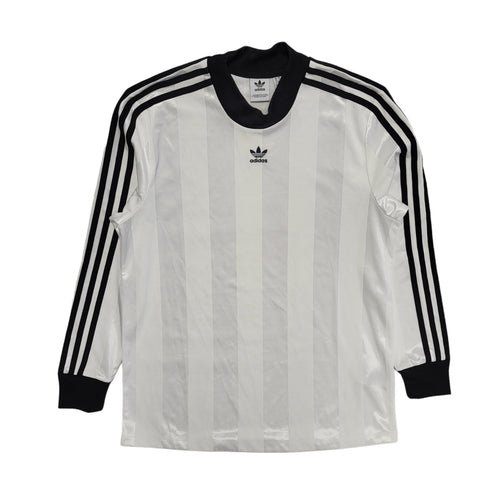 Adidas Vintage Y2K White Striped Long Sleeve T-Shirt Womens UK Size 10