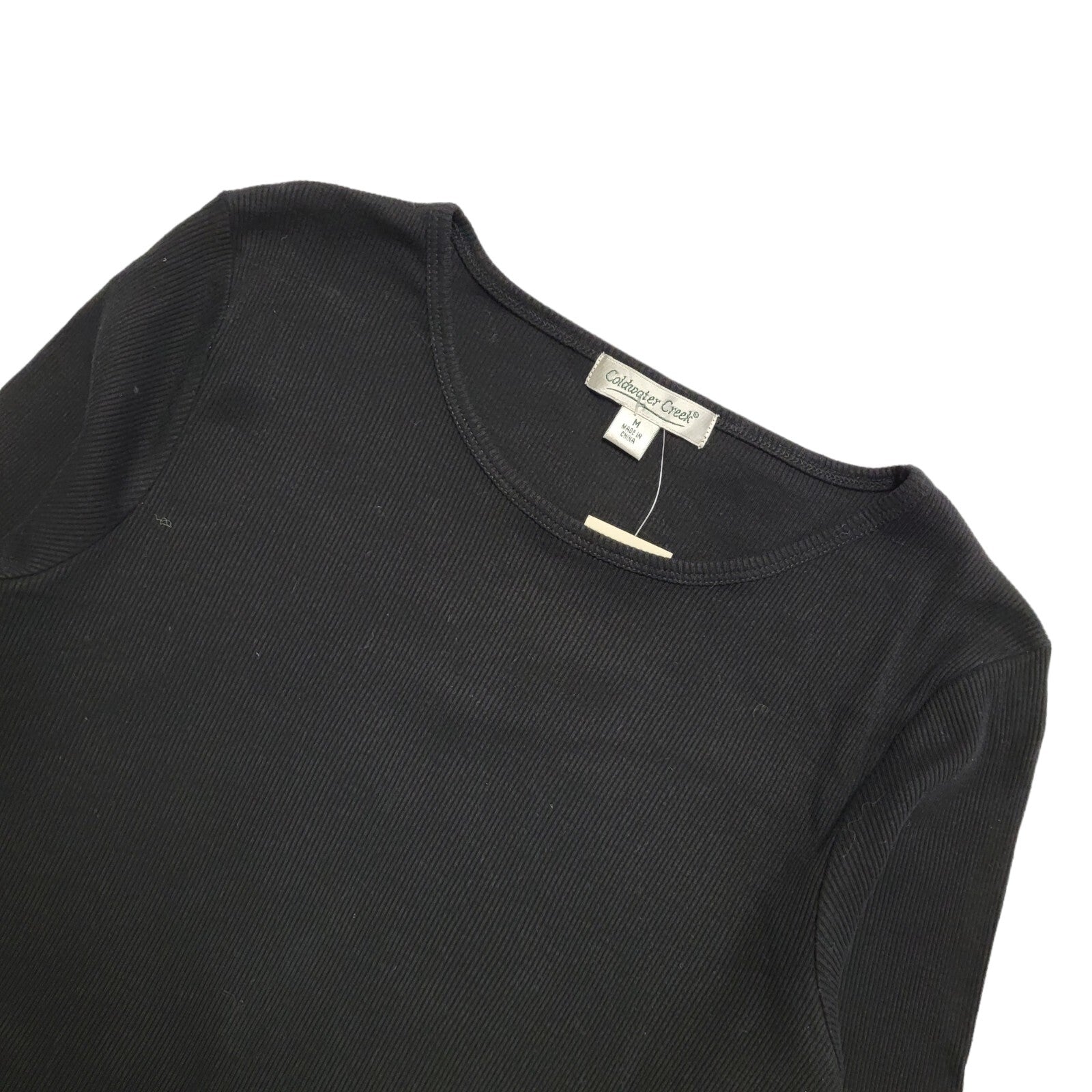 Coldwater Creek 90s Black Long Sleeve Sequin Top Uk Women's Size M BNWT