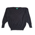 Canda Vintage 90's Black Pearl Detail Jumper UK Women's Size 14