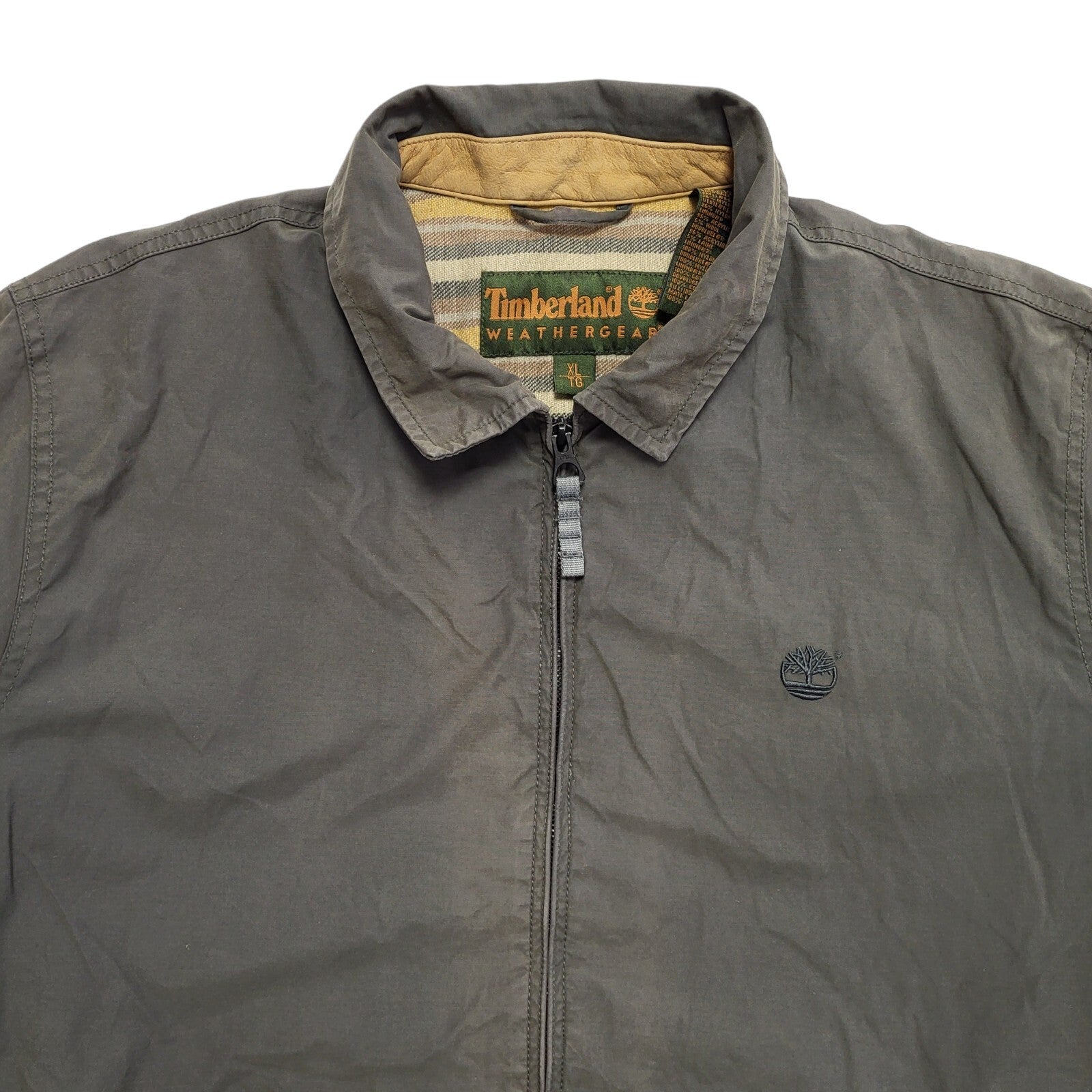 Timberland 90s Vintage Green Cotton Zip Up Jacket Men's Size XL