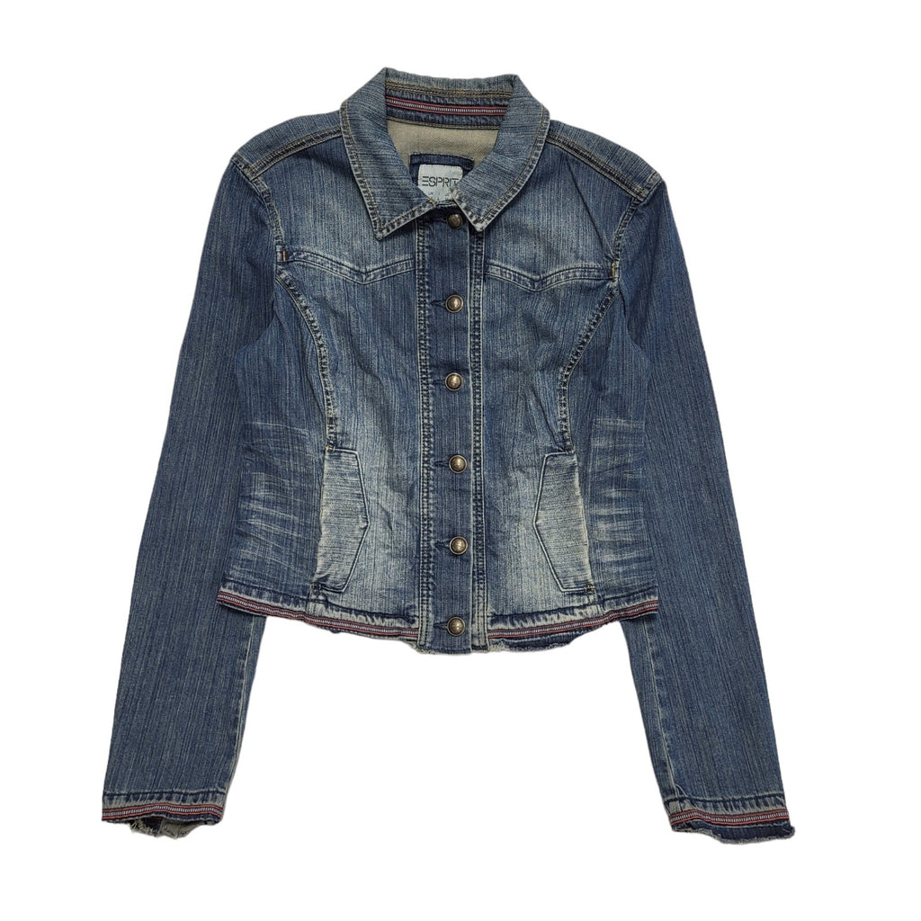 Esprit Dark Blue 90s Vintage Button Denim Jacket Uk Women's Size M